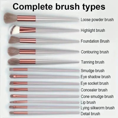 makeup brushes_13 grey makeup brushes set