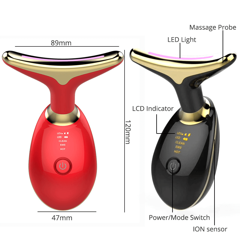 face massage tool-red and black variations dimensions