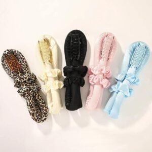 heatless hair curler-variant colors with curling rod scrunchies and hair clip