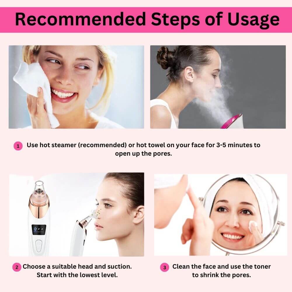 blackhead remover tool - recommended steps of usage