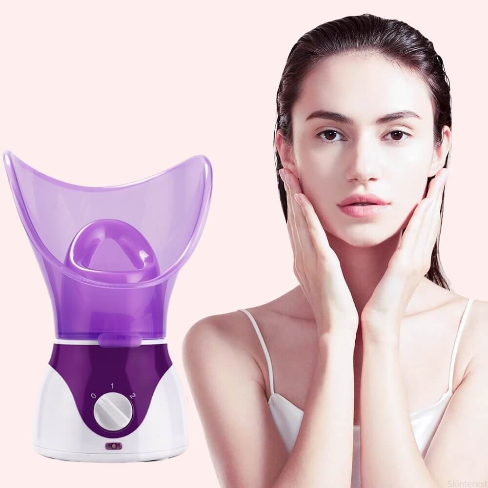 facial steamer - customer with beautiful skin