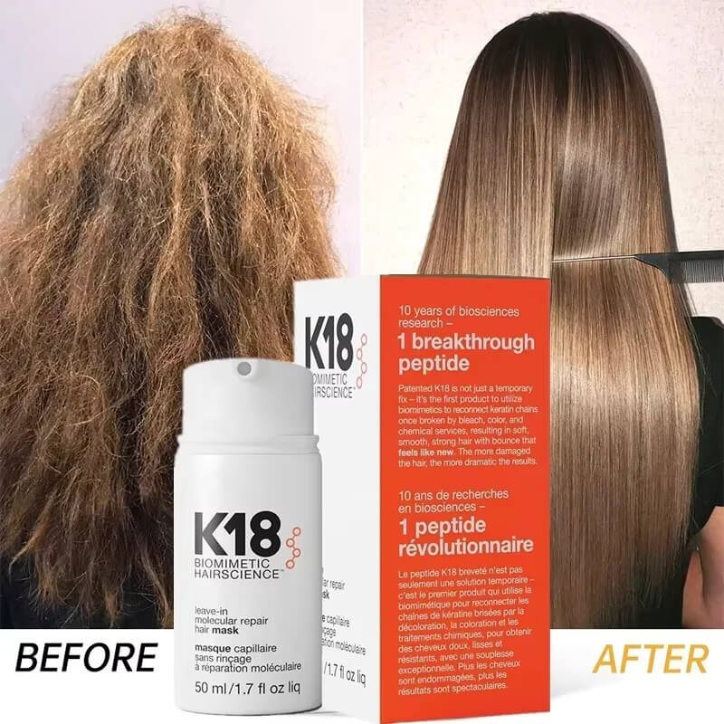 k18 hair mask - before and after use