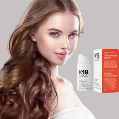 k18 hair mask - light brown haired girl with beautiful wavy healthy hair