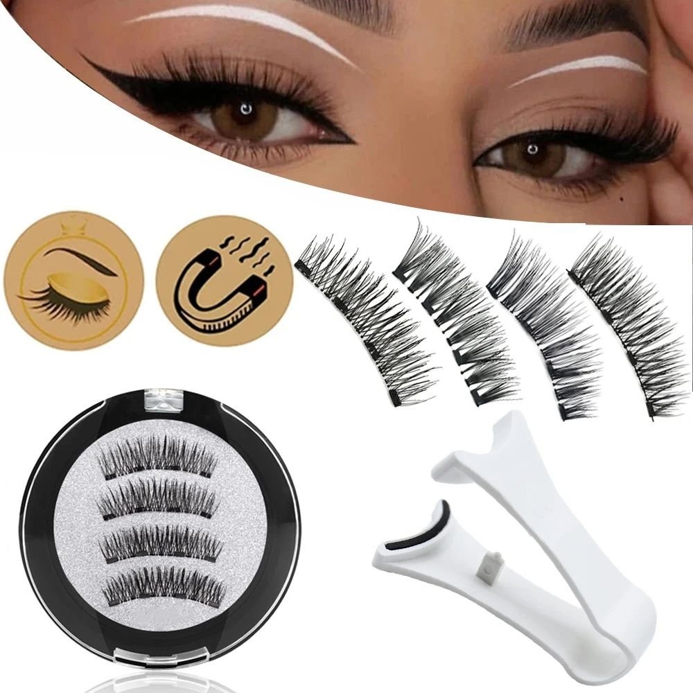 magnetic eyelashes - 2 pairs with lash curler