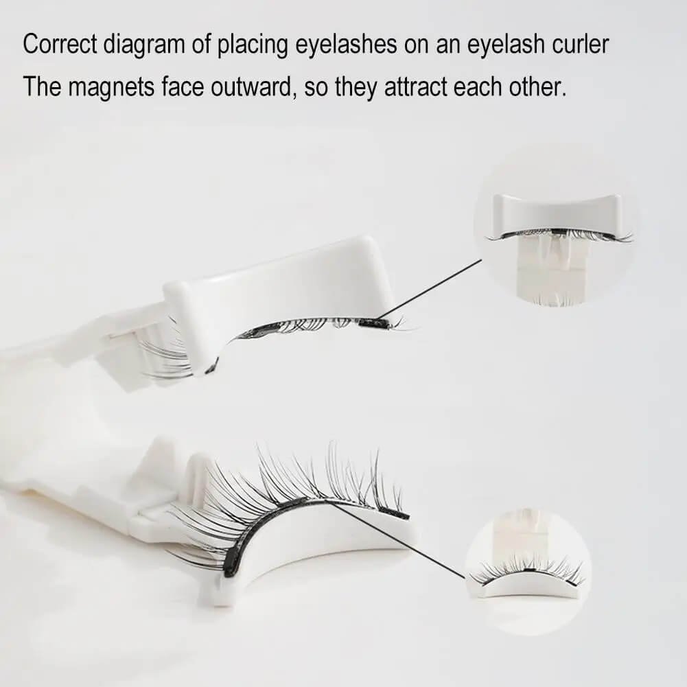 magnetic eyelashes - lashes application on lash curler