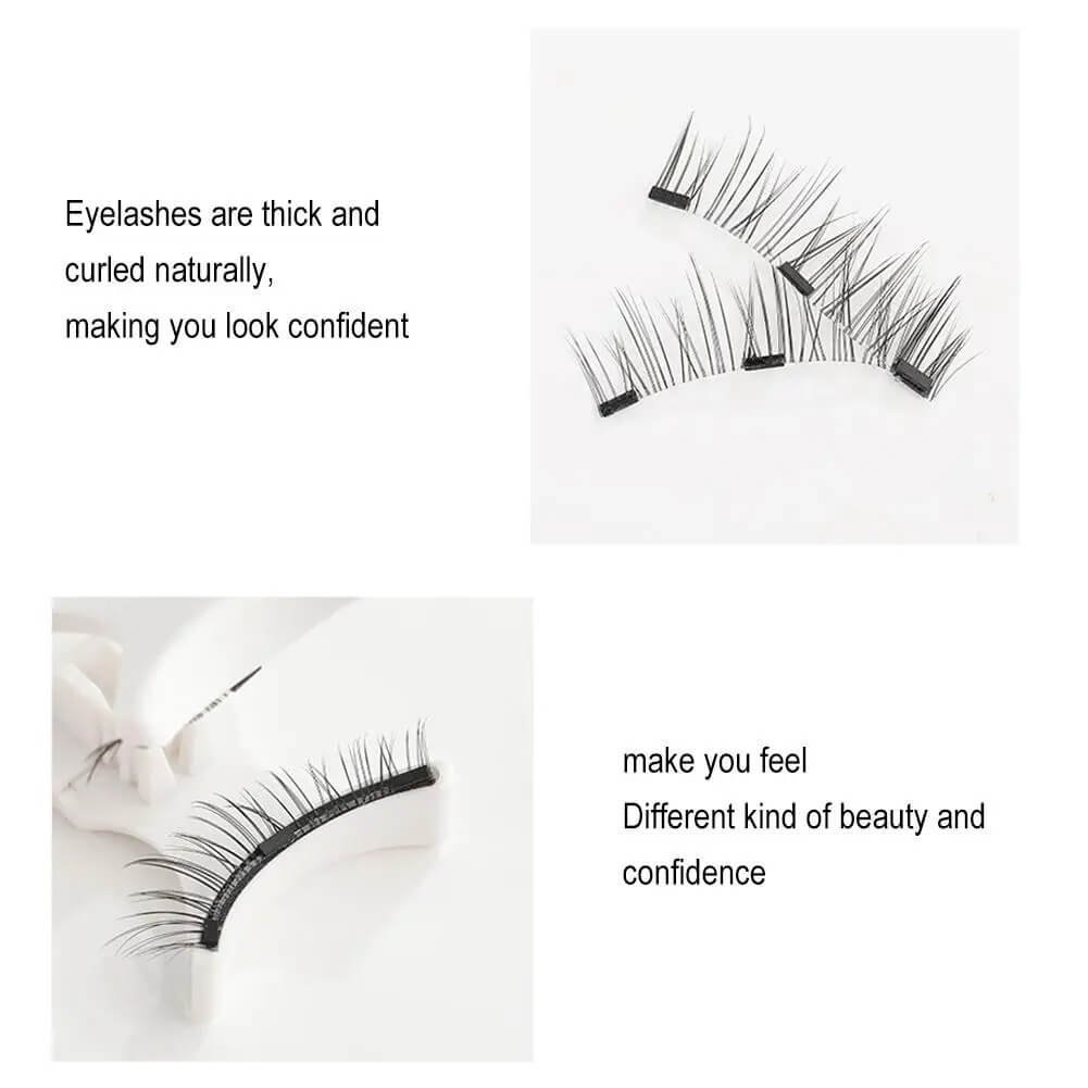 magnetic eyelashes - thick and curled eyelashes