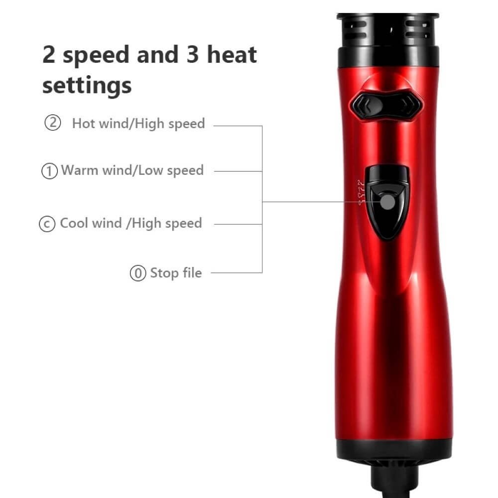 rotating hair brush dryer - speed and heat settings