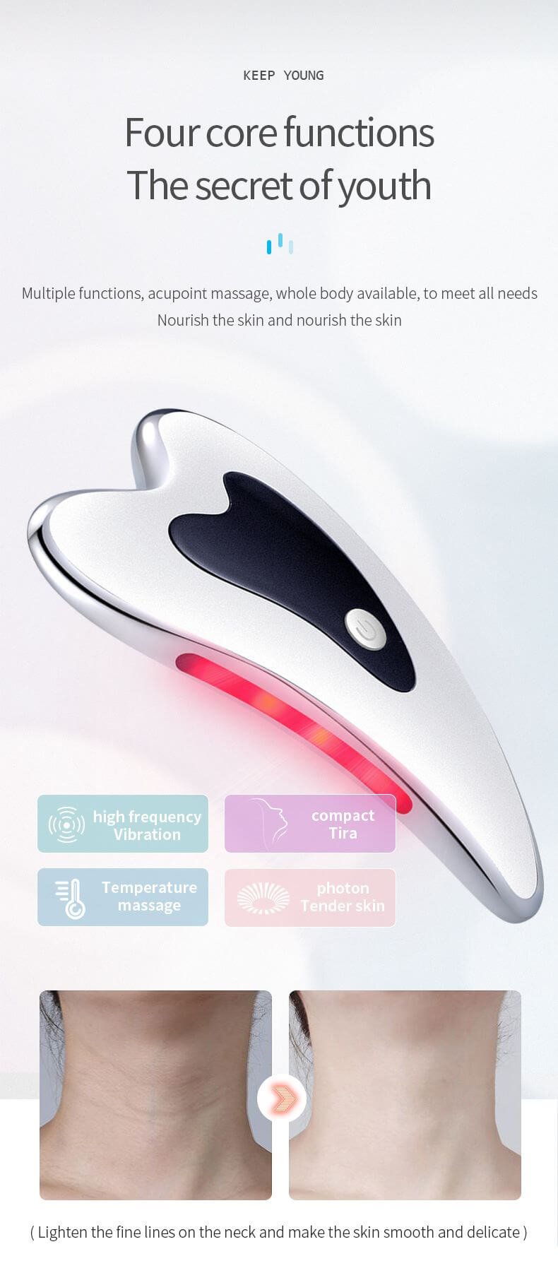 stainless steel gua sha - professional skin rejuvenation the secret of youth