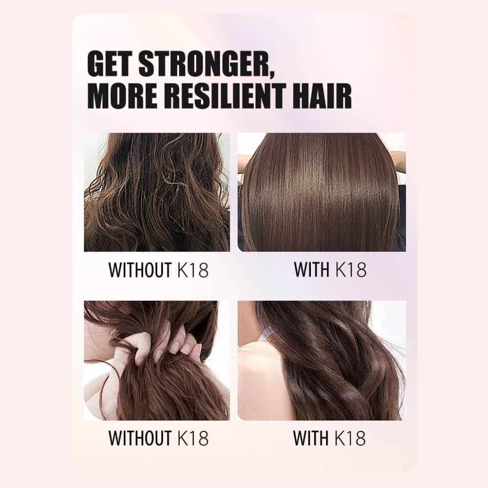 k18 hair mask - without and with k18 hair comparison